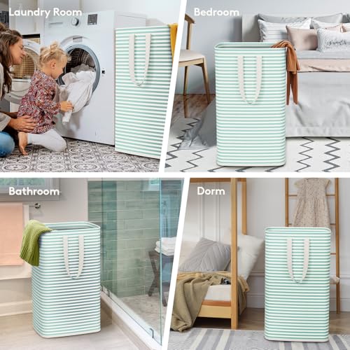 80L Large Laundry Baskets (Sage Green / 80L)