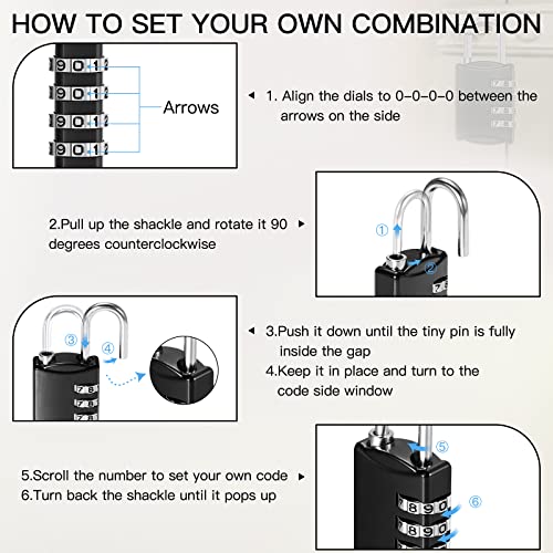 50 Pcs 4 Digit Combination Locks Small Combo for Luggage