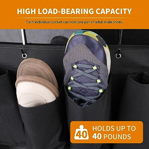 6‑Large‑Pocket RV Bedside Hanging Organizer with Sturdy Hooks (Cloth, 1pcs / Black)