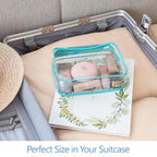 Clear Makeup Bag for Travel (Turquoise / Medium Set)