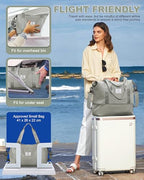 Travel Duffle Bag Carry On Weekender 18x14x8 Gym Work Bags for Women Men (A87-greybrown / X-large)