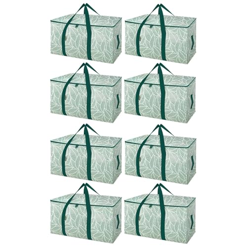 8 Pack Oversized Moving Bags with Reinforced Handles (8-Pack / Antique Folidage)