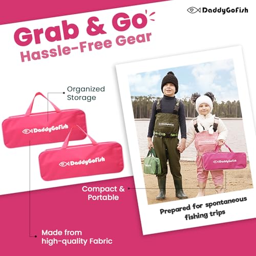Kids Fishing Pole for Boys (2 Pack- Pink + Pink / 5ft)