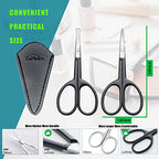 Facial Hair Small Grooming Scissors For Men Women (2PCS - With Cover / Black)