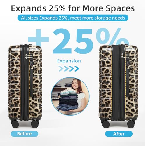 Luggage Sets 5 Piece (Cheetah / 5 Piece Set (20/24/28/DB/TB))