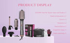 5 in 1 Negative Ion Hair Dryer Brush Blow Dryer Brush Set, Hot Air Styler with Multiple Lengths Suitable for Variable Needs for Hair Curling, 3 Temperature and Wind Settings, Travel Bag Easy to Carry