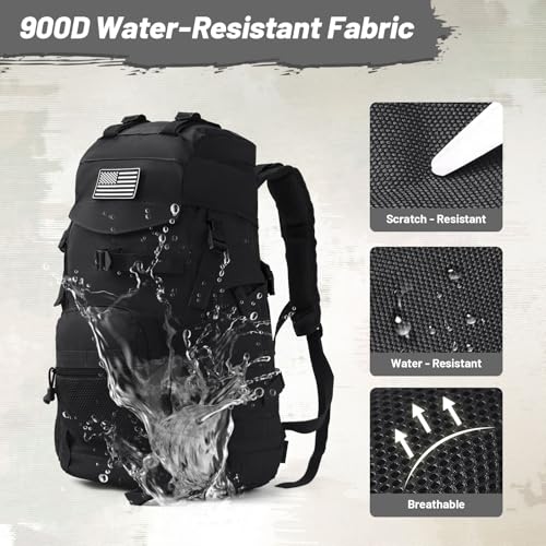 50L Tactical Backpack for Men and Women (Black / Large-50L)