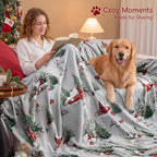 Christmas Fleece Blanket Queen (Winter Deer / Queen(90" X 90"))