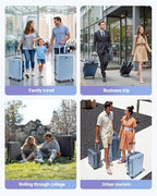 Luggage Sets 3 Pcs Suitcase with Wheels (Light Blue / 3-Piece Set-20 Inch/24 Inch/28 Inch)