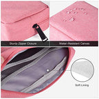 2 PACK Accessories Bag for Women Ladies Travel Organizer (Pink)