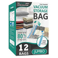 12 Jumbo Vacuum Storage Bags for Blankets & Bedding (Jumbo)