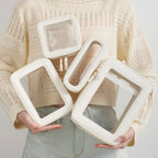 Clear Makeup Bag Organizer (Off-White / Large Glam)