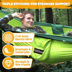 Ultra Light Travel Camping Hammock Pop (Light Green/Dark Green)