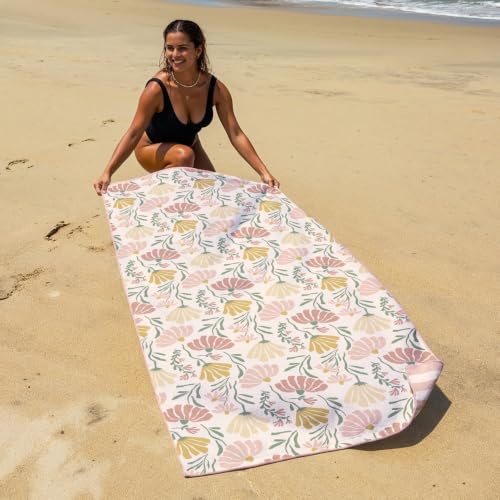 Microfiber Beach Towel for Adults with Bag (Bloom / Extra Large 78x35")