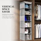 6 Shelf Hanging Closet Organizer (6 Shelf / Grey)