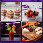 100 Pcs Halloween Toothpicks Skull Head Cocktail Picks Bamboo Skewer (Skull Head)