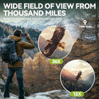 12 36X50 High Powered Zoom Binoculars for Adults (black)
