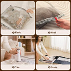 12 Pack Vacuum Bags for Travel with Rechargeable air Pump (12 Combo Travel Size)