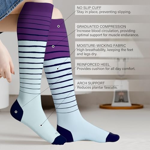 Viscose Made from Bamboo Compression Socks for Pregnant Women 20 (X-Large / 4 Pair-mix5)