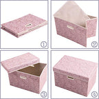 Large Storage Boxes with Lids (Pink / Large(3-Pack))