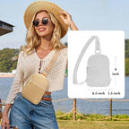 Faux Straw Crossbody Bags for Women Small RFID Summer Sling Bag (Dessert Khaki)