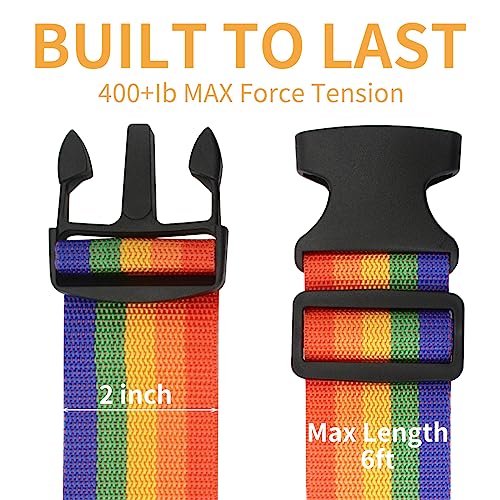 Luggage Straps for Suitcases (Blue+Orange+Rose Pink+Green / 8Pcs)