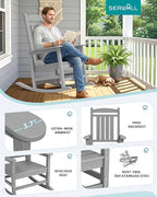 Outdoor Rocking Chair Set of 2 (Light Gray / 2 Packs)
