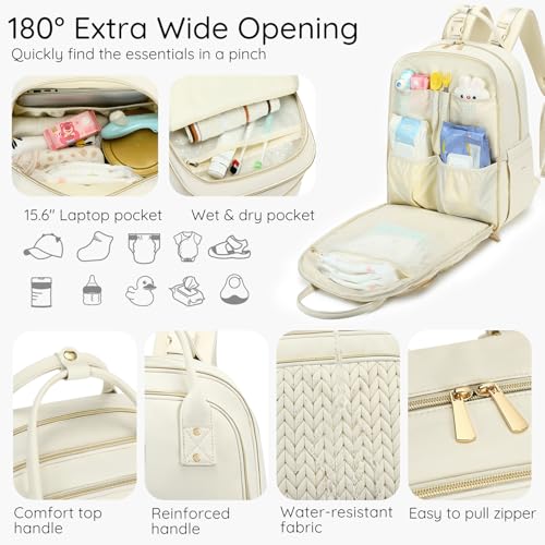 Diaper Bag Backpack (Beige)