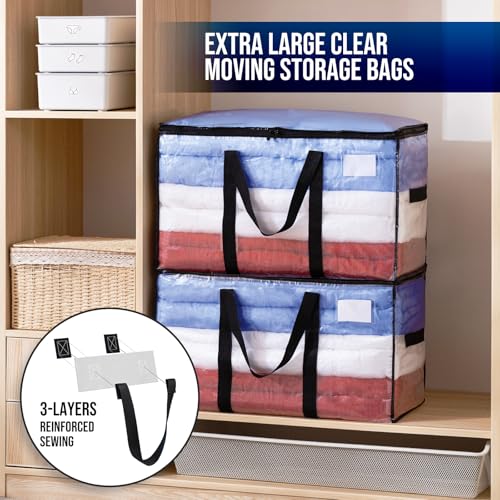 8 Pack Clear Extra Large Moving Bags (Clear / 8 Large)