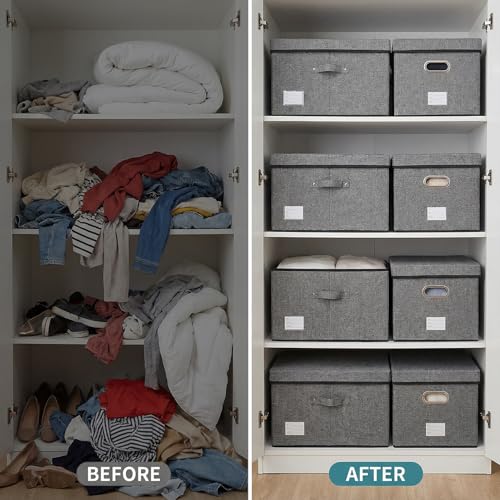 Storage Bins with Lids [3 (Gray / XL(3-Pack))