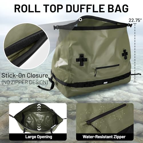 Large Waterproof Duffel Bag (Army Green / 80L)