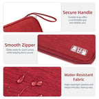 Small Cable Organizer Travel Case for Chargers (red)