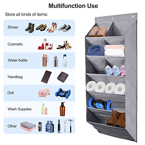 2 Pack Over the Door Shoe Organizer (GREY / 30+ Pairs)