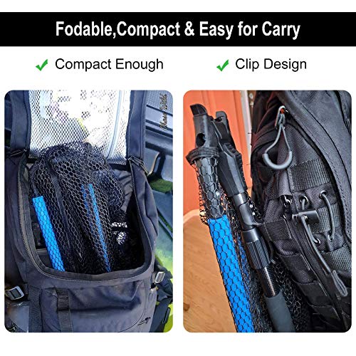 Fishing Net Fish Floating Landing Net with Handle (19.7"/50cm Hoop Size 1.5M(Extendable) / 1.5m (Extendable))