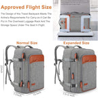 22" Expandable Carry On Travel Backpack With 4 Packing Cubes (Grey / 22 inches)