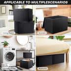 Large 42 Quarts Fabric Storage Bins with Lids [2 (Black / Large - 2 Pack)