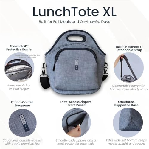 LunchTote Zippered Bag Insulated Neoprene Caddy (Horcrux / X-Large 6.5 Quart Lunch Tote)