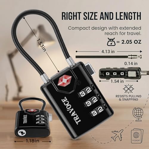 TSA Approved Luggage Locks (1.4*0.72*3.54 in / 4 Color Pack)