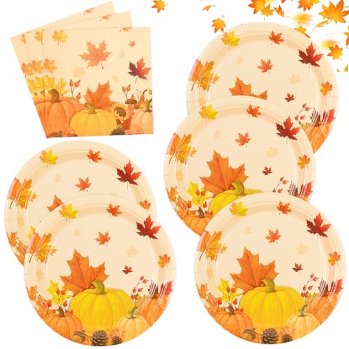 Fall Maple Leaves Paper Plates and Napkins (fall leaves)