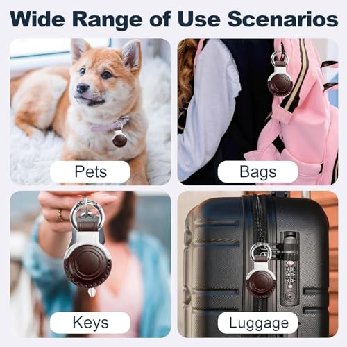 Genuine Leather Keychain for Airtag New 2nd Gen (B3-Brown V2.0)