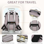 Laptop Backpack Computer Backpack 17 Inch Men (17.3 Inch / Beige/Dusty Pink/Grey)