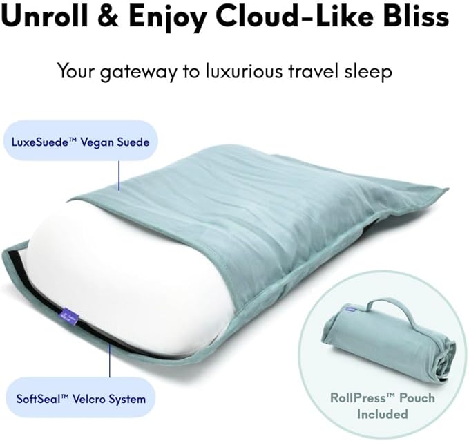 Cushion Lab Travel Deep Sleep Pillow – Compact Memory Foam Neck Pillow - Image 4