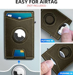 Airtag Wallet for Men Money Clip 9 (Olive059)