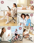 Pregnancy Compression Socks Women (XX-Large / White/Light Gray)