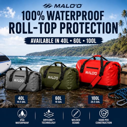 Malo’o Waterproof Dry Duffel (Orange / 100L)