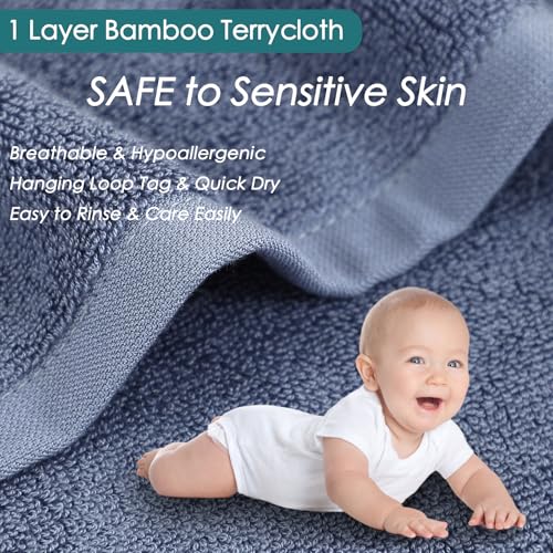 Wash Cloth 6 Pack w (Slate Blue Set / 10x10 inch-6 Pack)