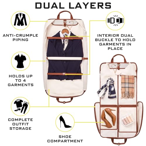 Premium travel garment bag. Carry (Beige)
