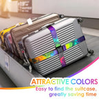 Luggage Straps for Suitcases Adjustable Travel Belt (Purple green)