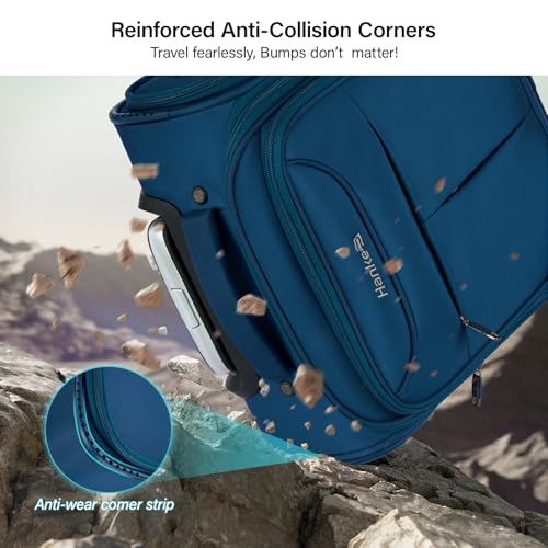 Underseat Carry On Luggage with Wheels (Blue / 16-Inch)