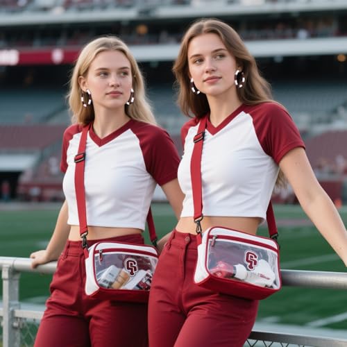 Game Day Earrings Football Baseball Earrings for Women Sports Team Heishi Hoop Earring Football Accessories Outfits Cheer Mom Essentials Fall Sports Must Haves Cheer Gifts (Burgundy White)